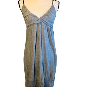 Wish USA Mini Dress Gray and Black Striped Sundress Beach Resort size Medium